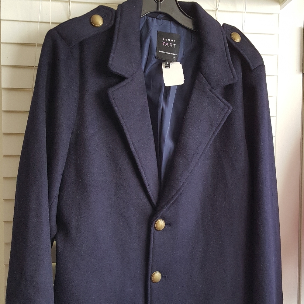 NWT lemon tart navy wool blazer